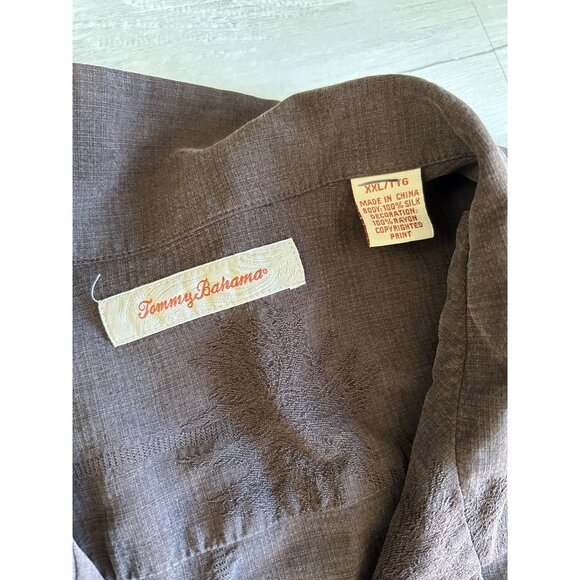 Tommy Bahama Men's Silk Button Down Shirt XXL Brown Plugged Into Paradise - Picture 10 of 12